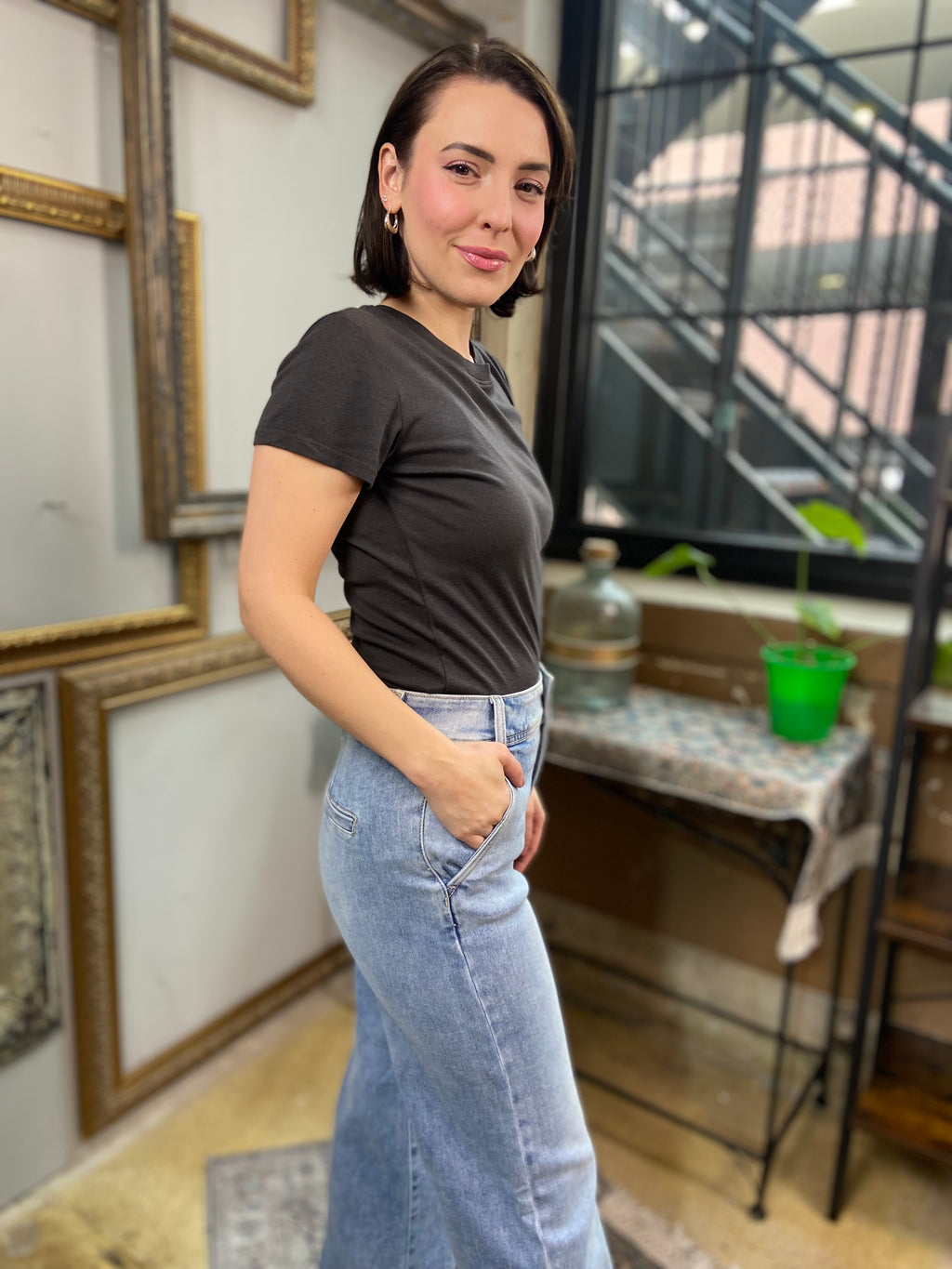 Sally Light Wash High Rise Wide Leg Risen Jeans - MK Threads Boutique