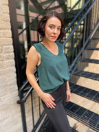 Victoria Hunter Green Tank Top Blouse