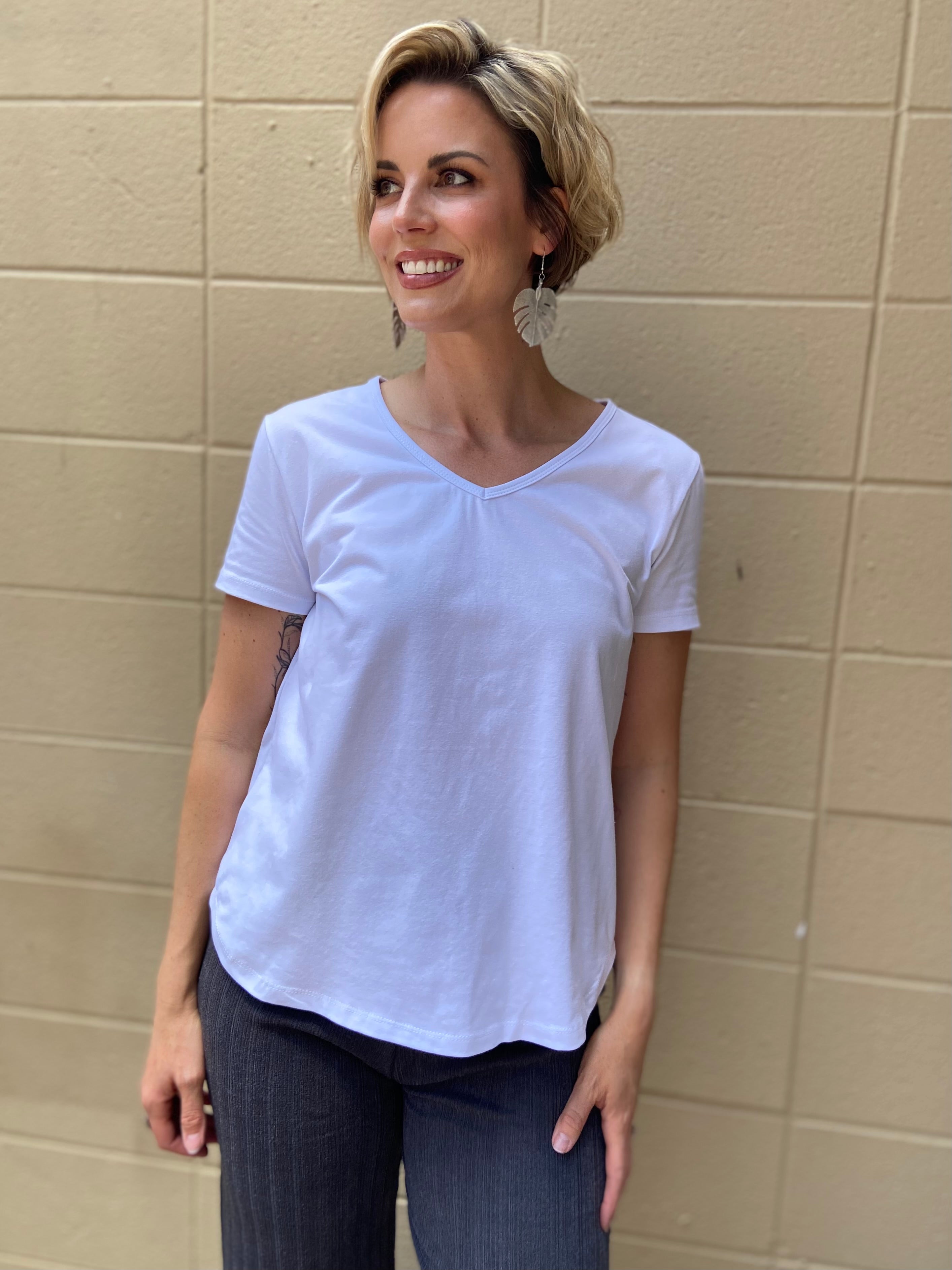 Thea White Short Sleeve Full Length Top - MK Threads Boutique