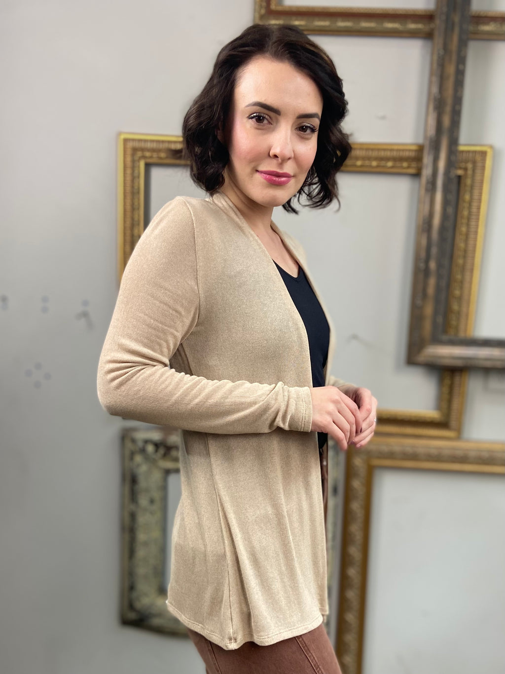 Blake Taupe Knit Sheer Cardigan - MK Threads Boutique