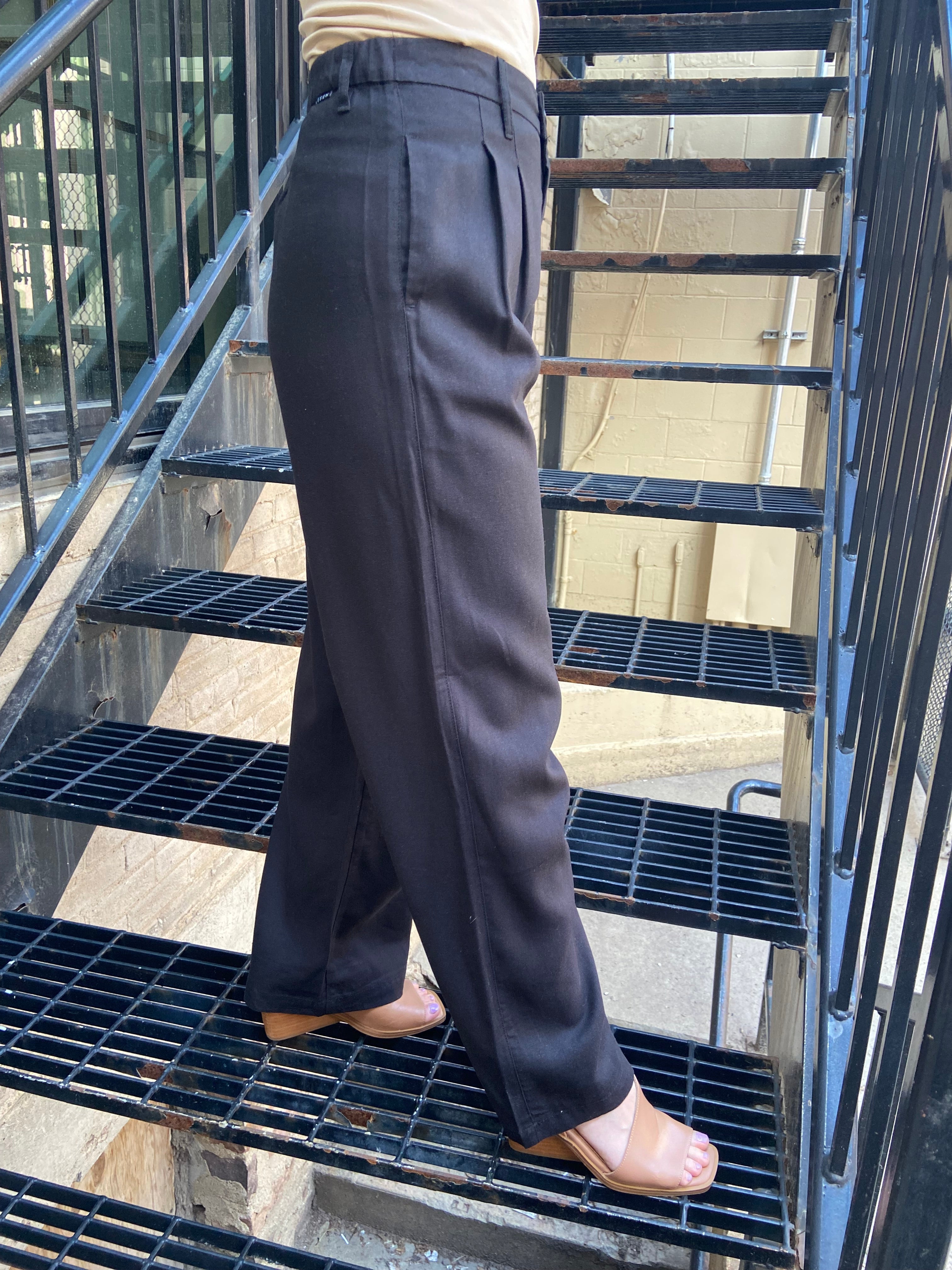 Sammi Black High Waisted Baggy Linen Pants - MK Threads Boutique