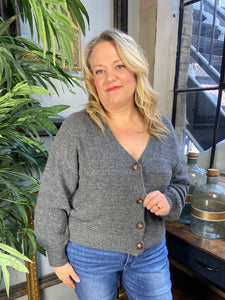 Sarah Plus Size Charcoal Cardigan Sweater