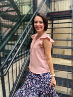 Bodhi Blush Flutter Sleeve Blouse
