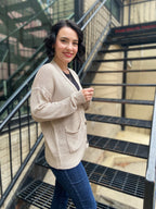 Allisa Beige Button Down Cardigan