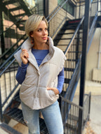 Angela Cement Oversized Puffer Vest