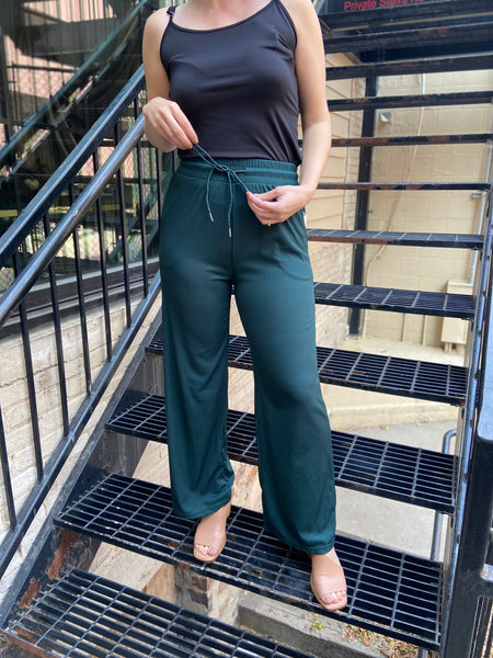 Avis Midnight Green  Drawstring Pants