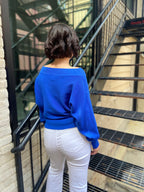 Sydney Royal Blue Boat Neck Sweater