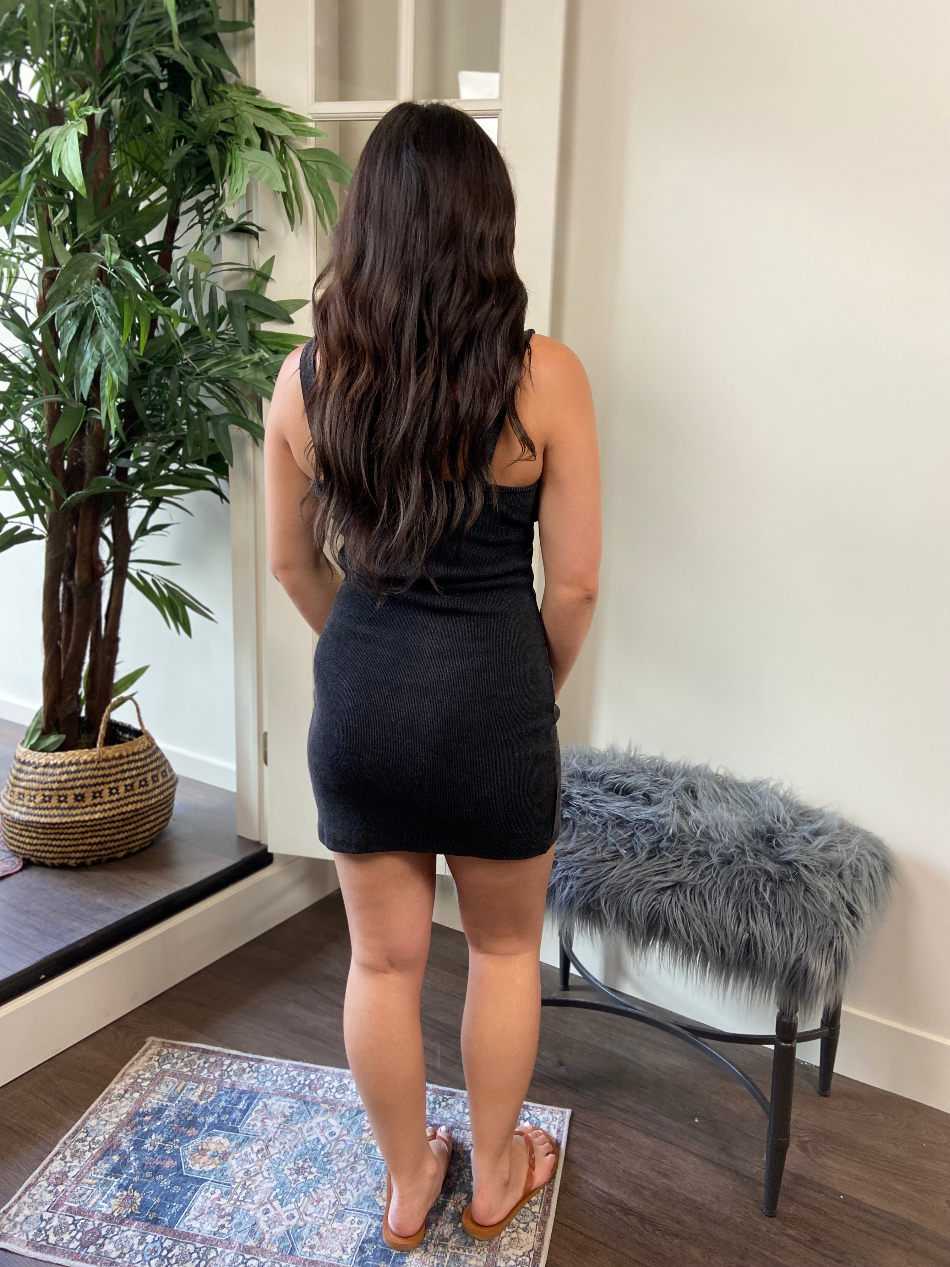 Kimmy Ash Black Stretchy Mini Dress - MK Threads Boutique