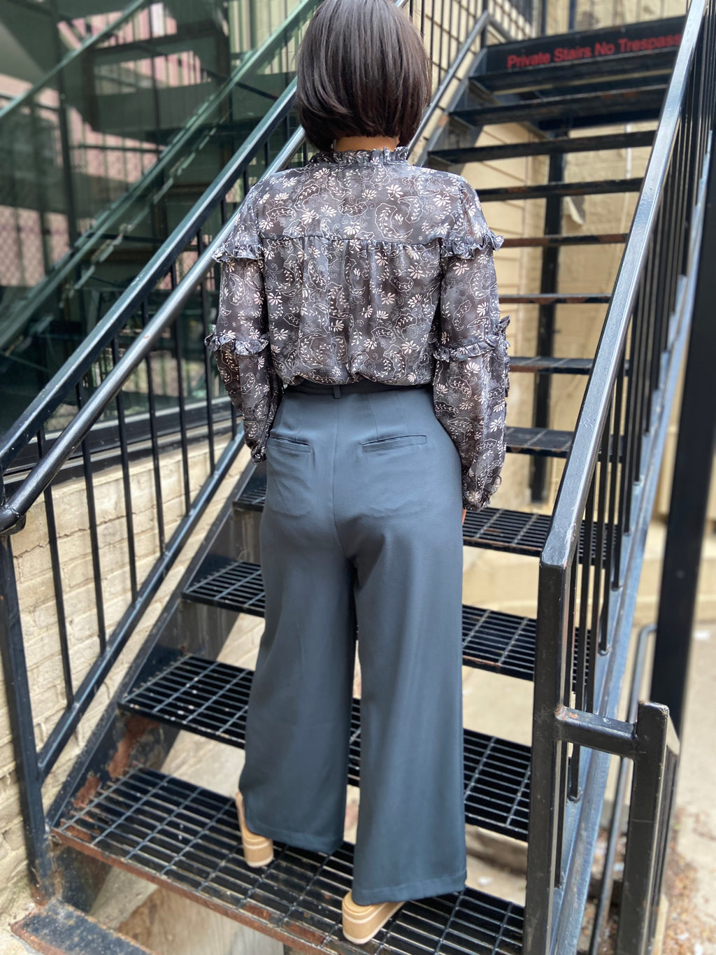 Staci Deep Teal Wide Leg Trousers