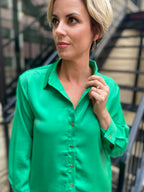 Alexi Green Silk Button up