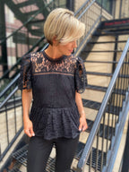Ava Black Lace Top