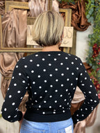 Holly Black Polka Dot Sweater Cardigan