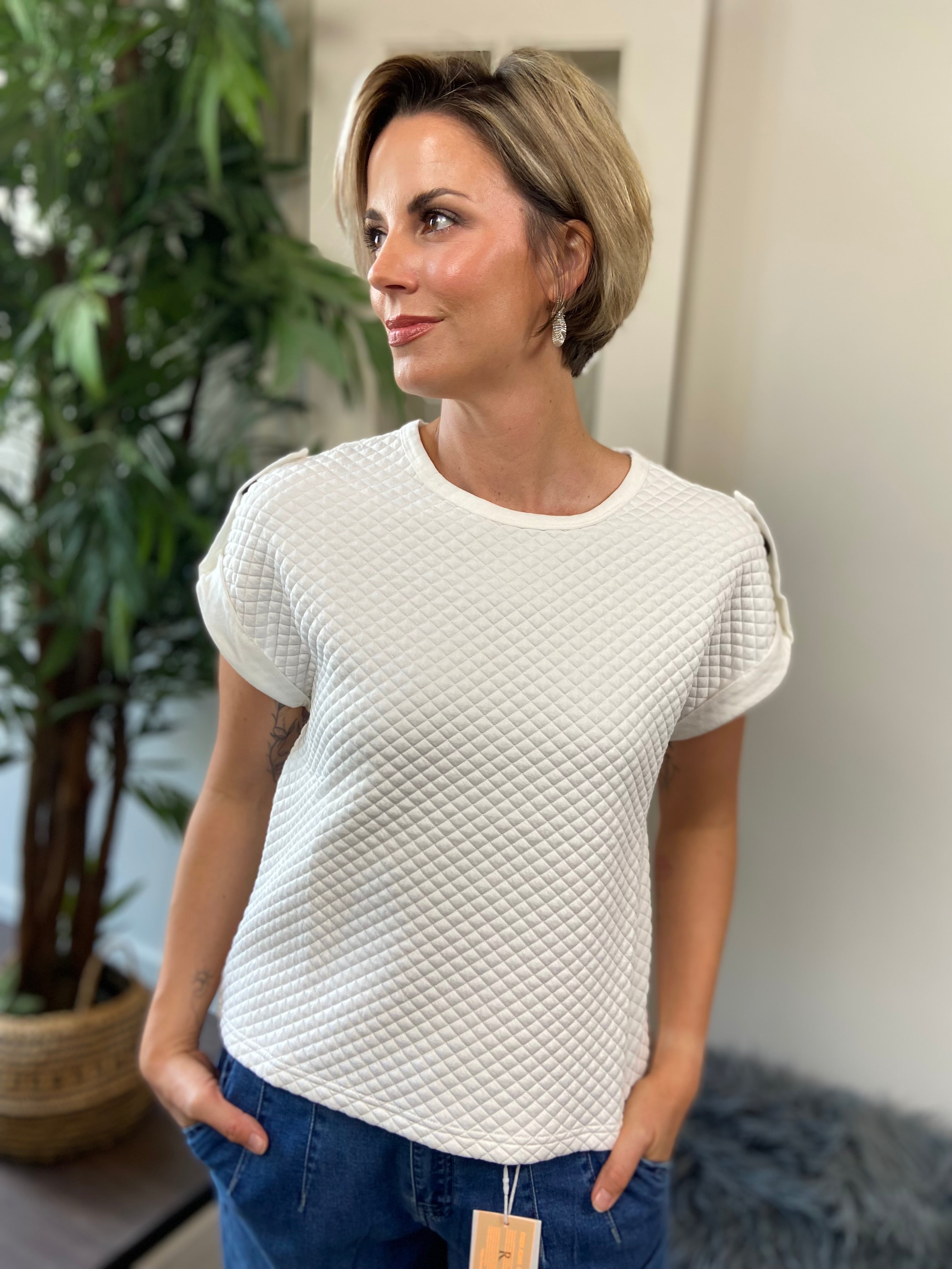 Sylvia Cream Sleeveless Sweater Vest - MK Threads Boutique