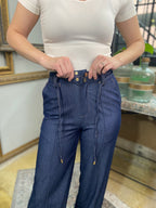 Felix Denim High Waisted Drawstring Pants - MK Threads Boutique