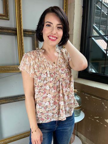 Lucille Chiffon Floral Top