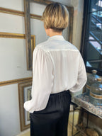 Billie White Button Detail Long Sleeve  Button Up