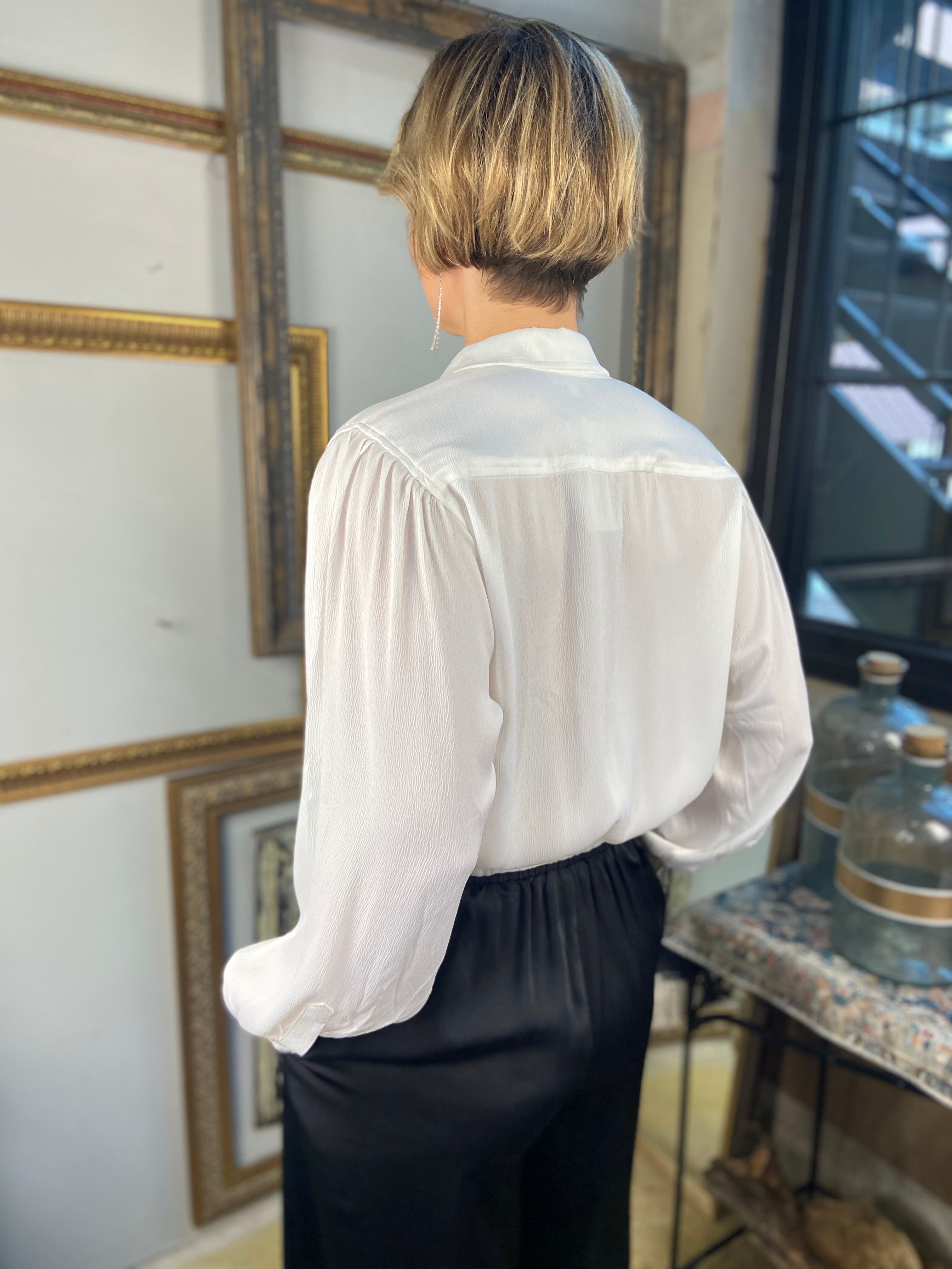 Billie White Button Detail Long Sleeve  Button Up