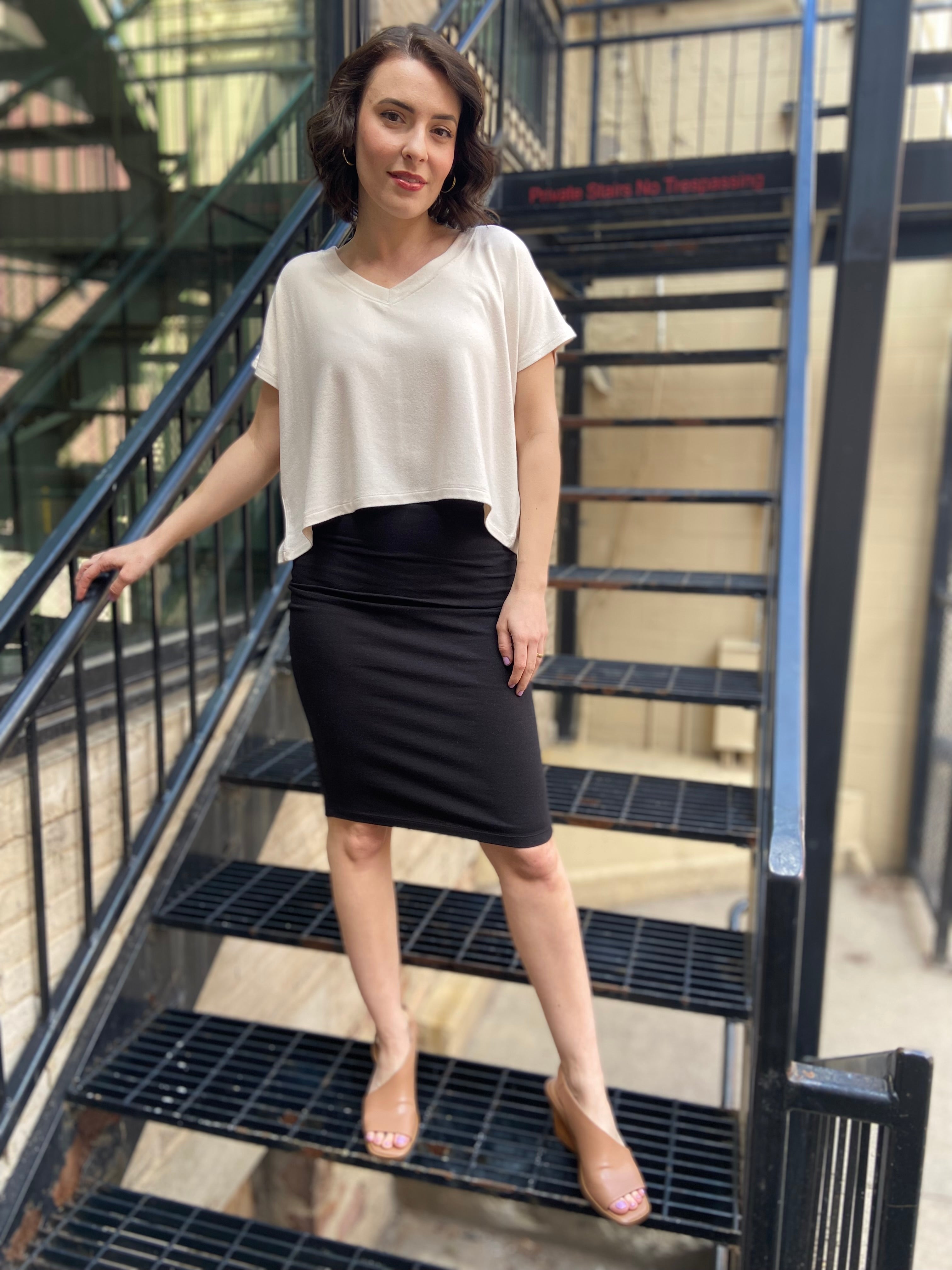 Cassie Black Spandex Pencil Skirt - MK Threads Boutique