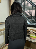 Natalie Black Boucle Cropped Jacket