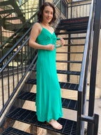 Owen Kelly Green Side Slit Maxi Dress - MK Threads Boutique