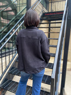 Georgie Black Textured Shacket