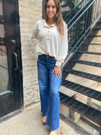 Nicki Mid Rise Wide Leg Dark Wash Risen Jeans