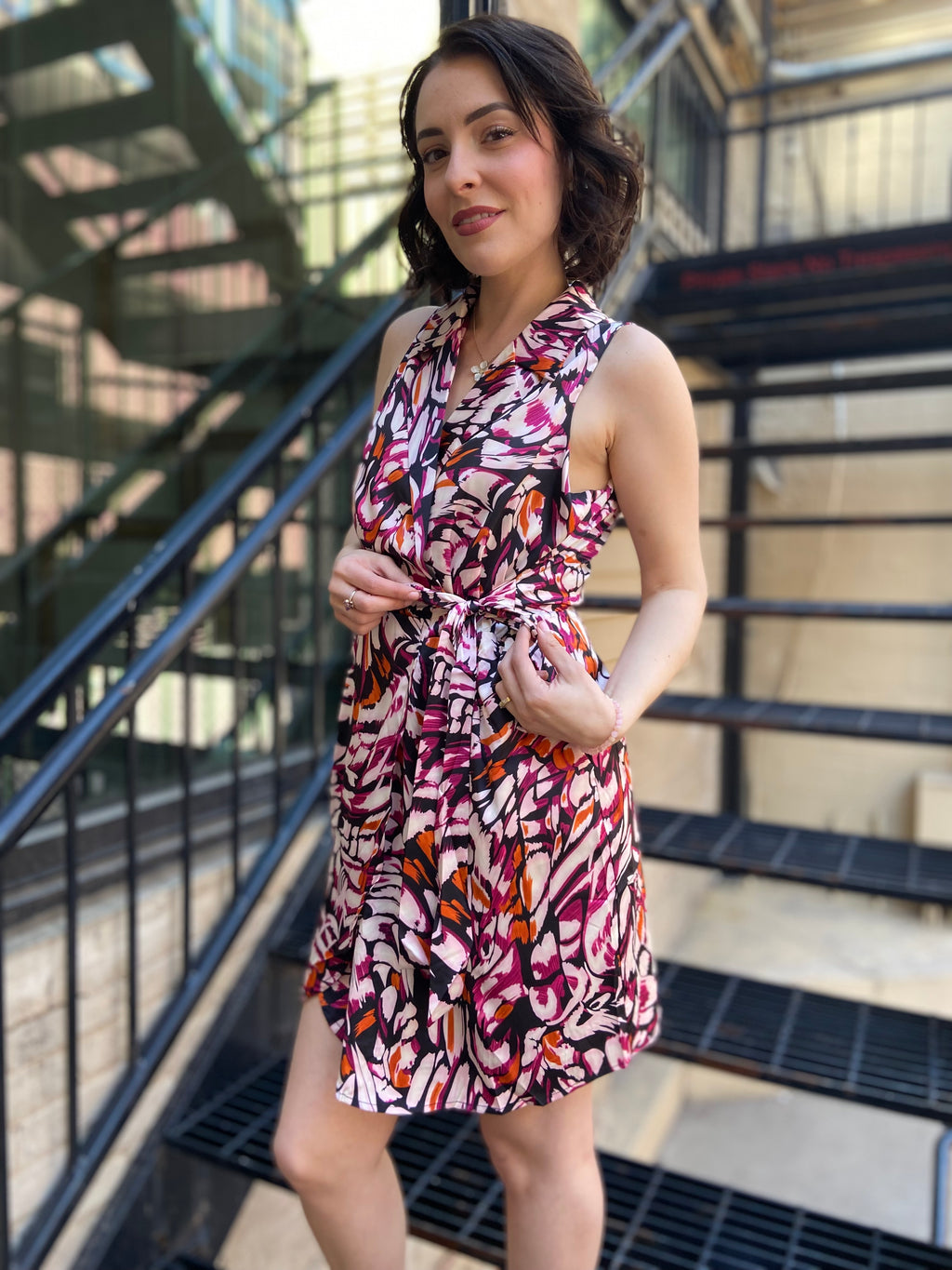 Penelope Peach Detail Satin Mini Dress - MK Threads Boutique