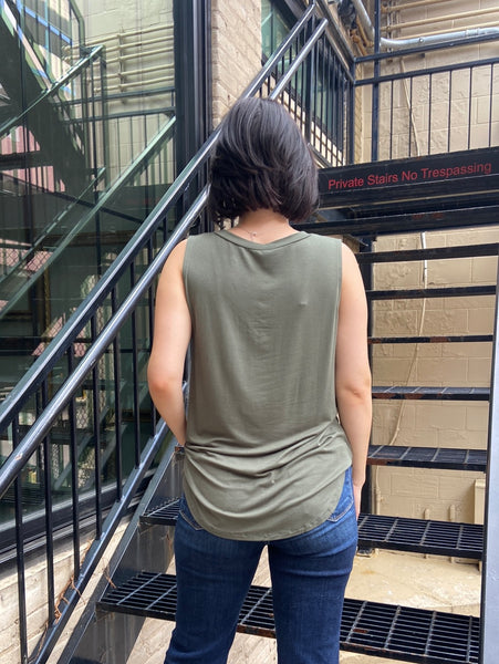 Agnes Olive Bamboo Tank Top