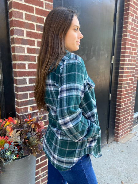 Olivia Teal Plaid Shacket