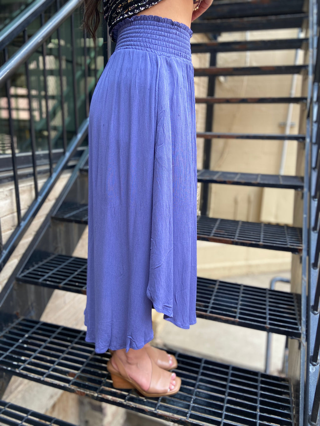 Marco Purple Flowy Midi Skirt - MK Threads Boutique