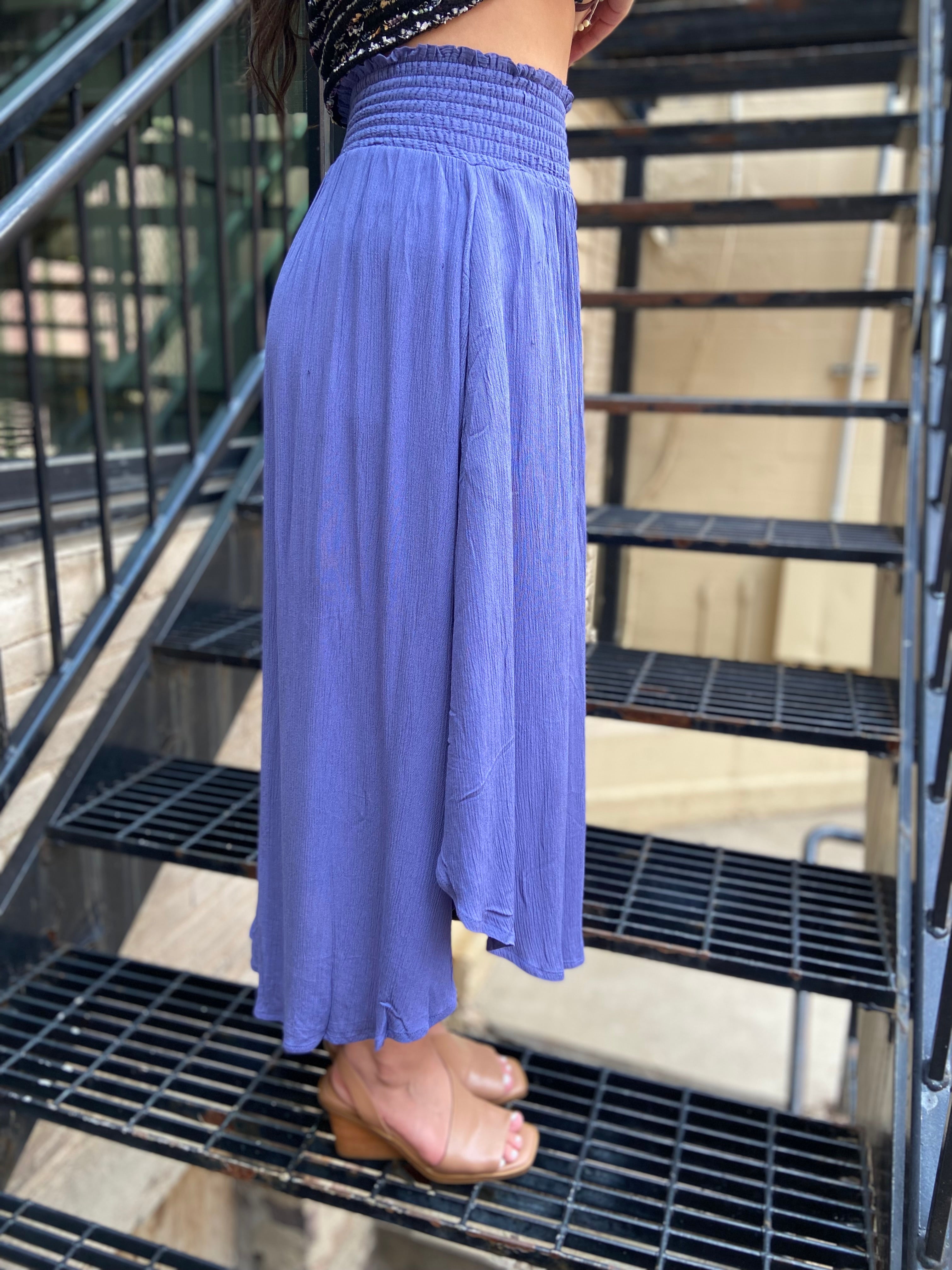 Marco Purple Flowy Midi Skirt - MK Threads Boutique