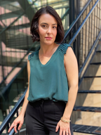 Victoria Hunter Green Tank Top Blouse