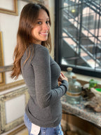 Issac Charcoal Gray Long Sleeve Thermal Top