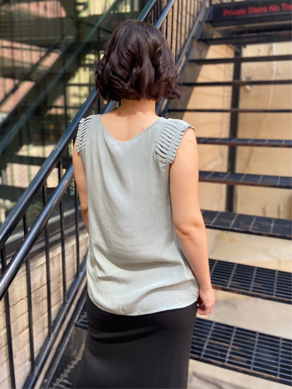 Victoria Sage Green Tank Top Blouse