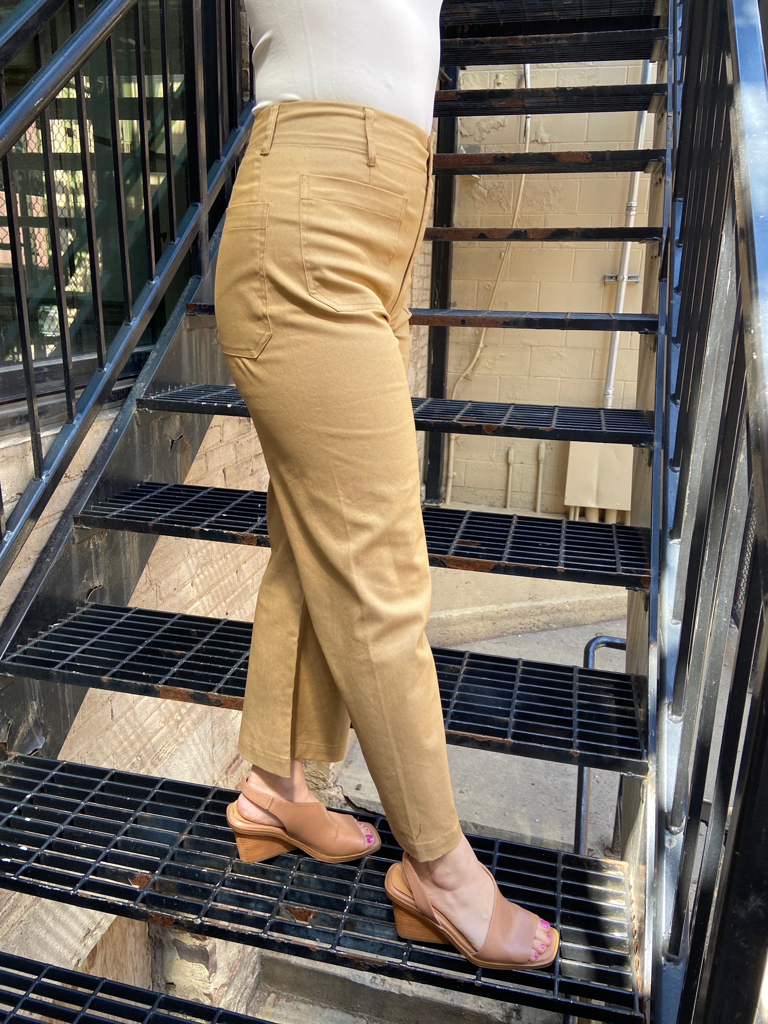 Petra Khaki Wide Leg Cropped Pants - MK Threads Boutique