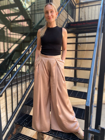Braylee Champagne Wide Leg Pants