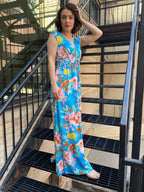 Allison Blue Floral Maxi Dress - MK Threads Boutique