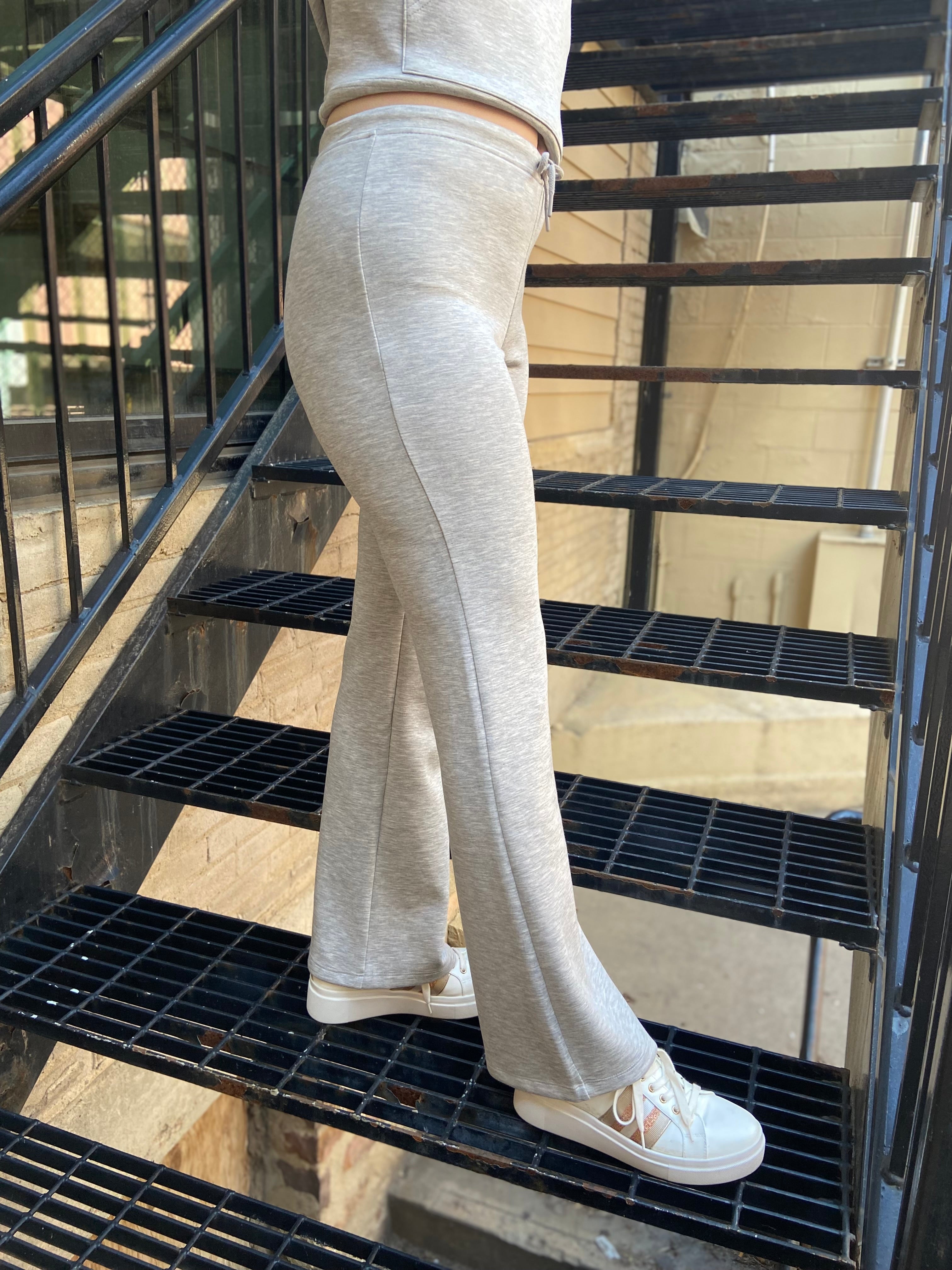 Anya Heather Gray Flare Sweatpants - MK Threads Boutique