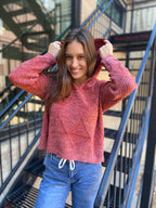 Kinze Chenille Rose Long Sleeve Hoodie