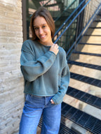 Lia Ash Jade Crochet Drop Shoulder Sweater