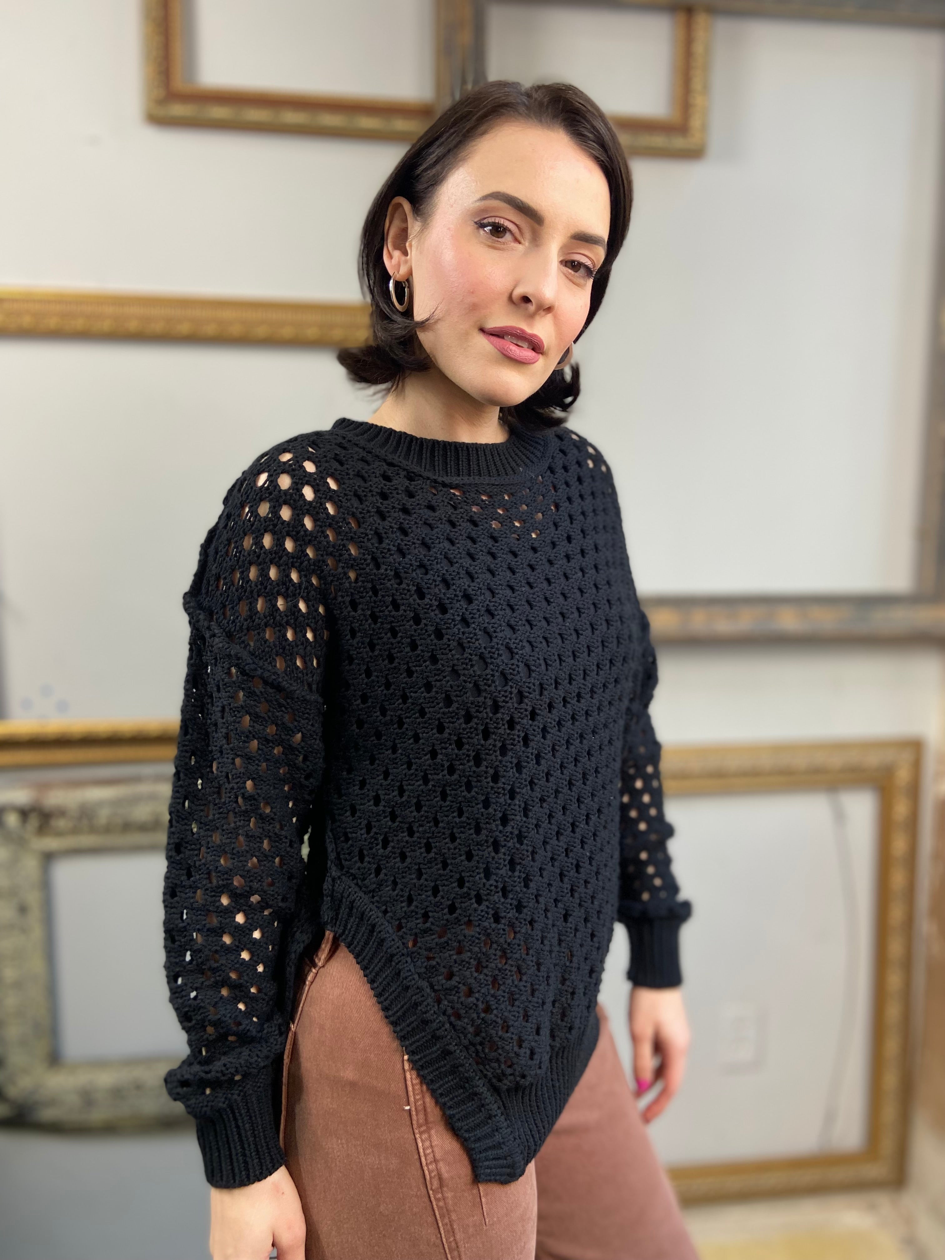 David Black Hallow Crochet Sweater