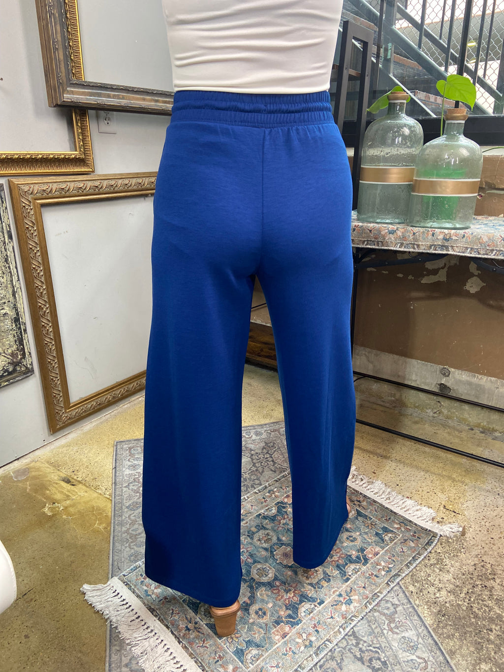 Romi Light Navy Scuba Drawstring Pants - MK Threads Boutique
