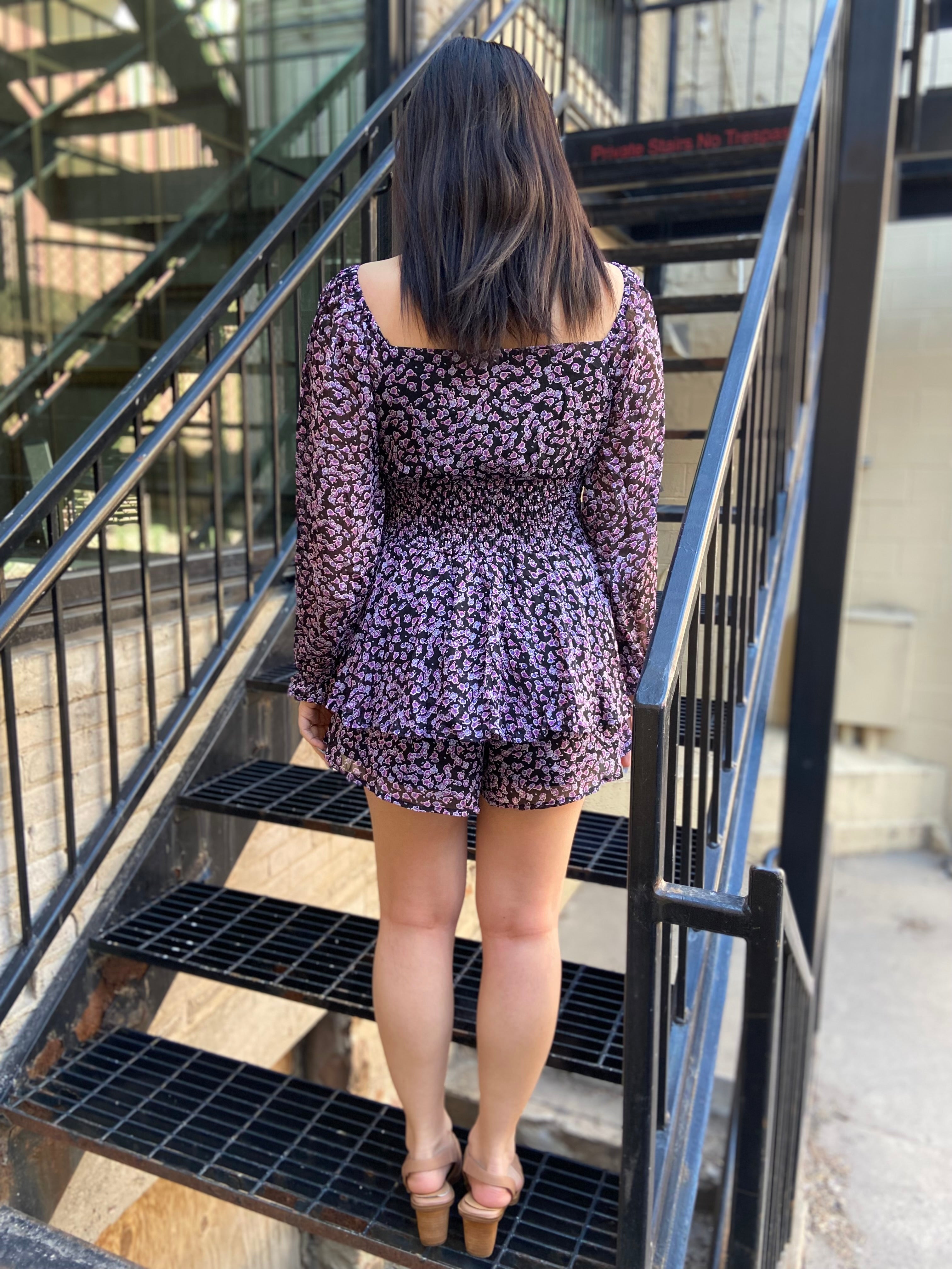 Sky Black Long Sleeve  Mini Dress