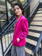 Finley Hot Pink Velvet Blazer Jacket