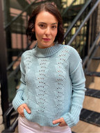 Marley Pale Blue Knit Long Sleeve Top