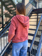 Kinze Chenille Rose Long Sleeve Hoodie