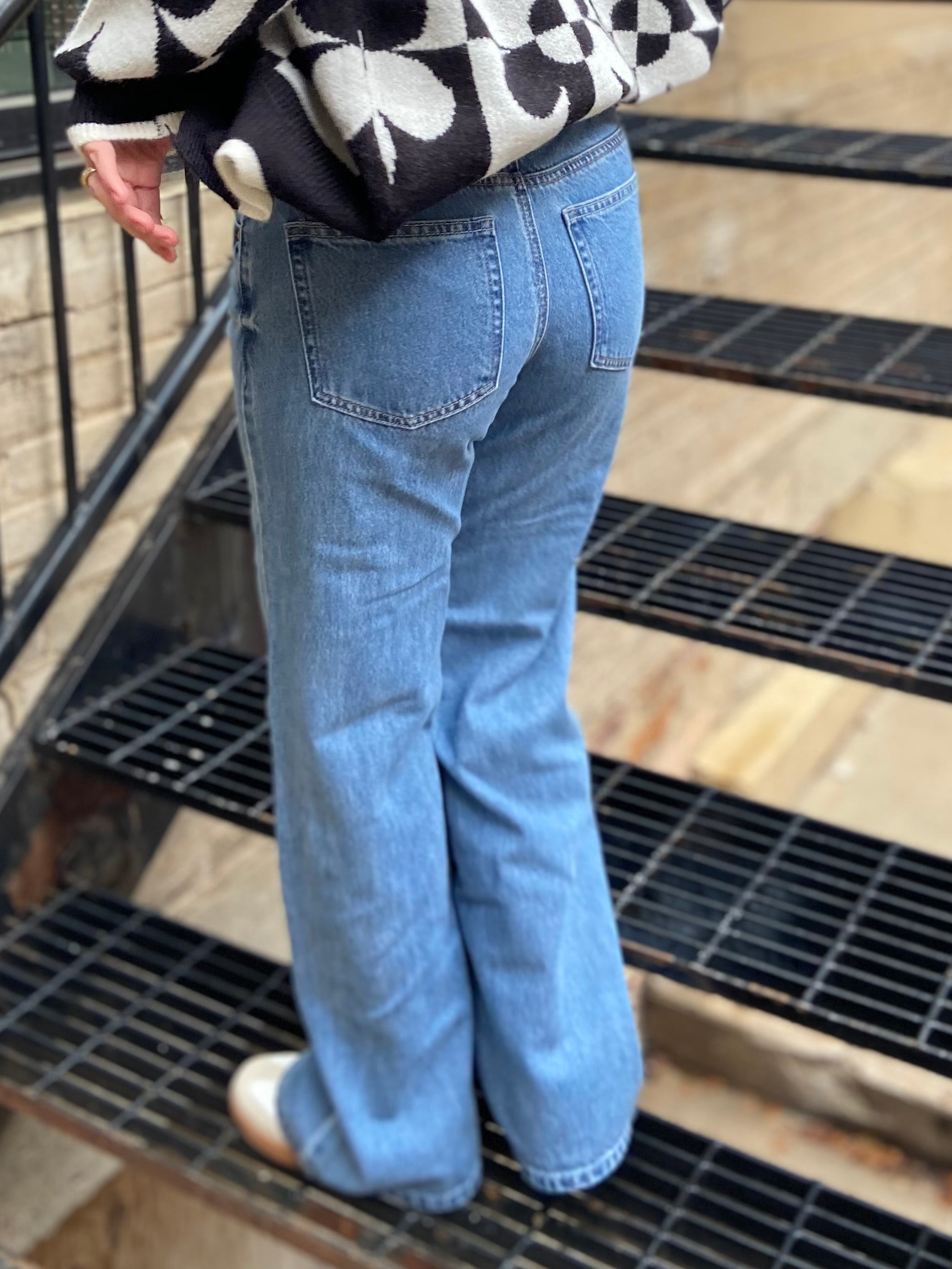 Oren Medium Wash Tie Waist Wide Leg EnJeans
