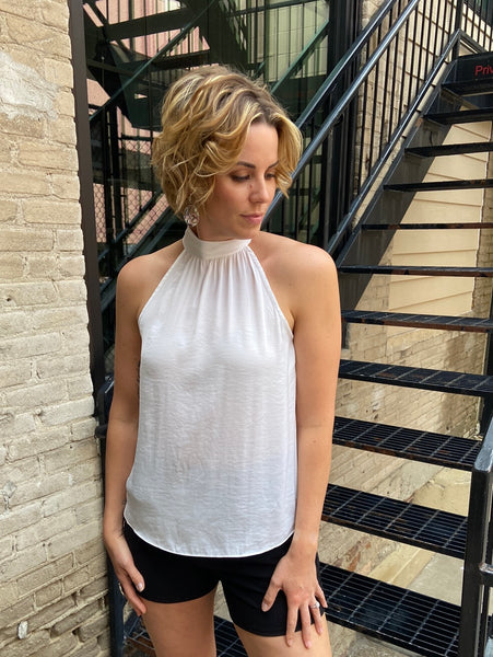 Polly Ivory Halter Neck Top