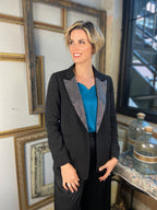 Donna Black Rhinestone Studded Blazer