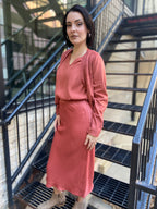 Lisa Marsala Satin Midi Skirt